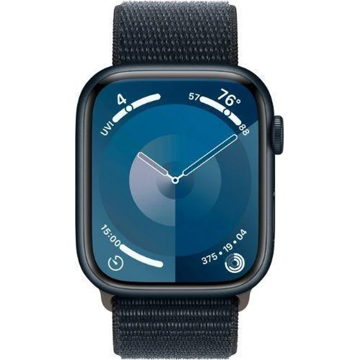 Apple Watch Series 9 (GPS) - 64GB - 41mm - Midnight Aluminum Case with Midnight Textile Sport Loop - Small/Medium Size by Apple - Image 1