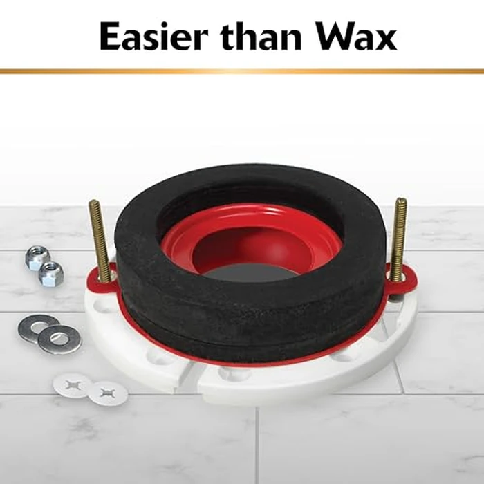 Korky 6000BP Universal Toilet WaxFree Seal with Hardware - Toilet Installation Made Easy - Made in USA , Red by Korky - Image 5