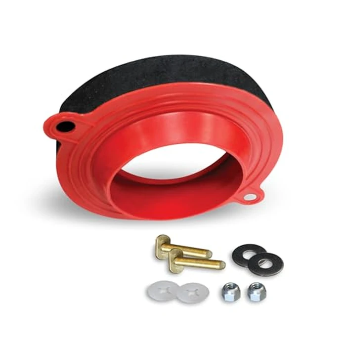 Korky 6000BP Universal Toilet WaxFree Seal with Hardware - Toilet Installation Made Easy - Made in USA , Red by Korky - Image 6