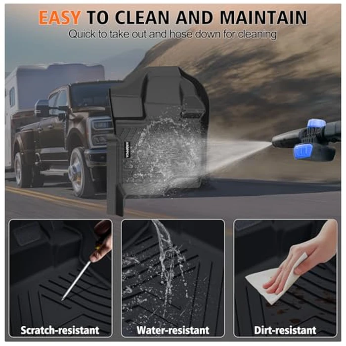All Weather Floor Mats for 2017-2025 Ford F250/F350 SuperCrew Cab with Rear Under Seat Storage, TPE Rubber Floor Liners Anti-Slip Full Set Automotive Mats for 2024 2025 F250/F350 Accessories by Aroppca - Image 7