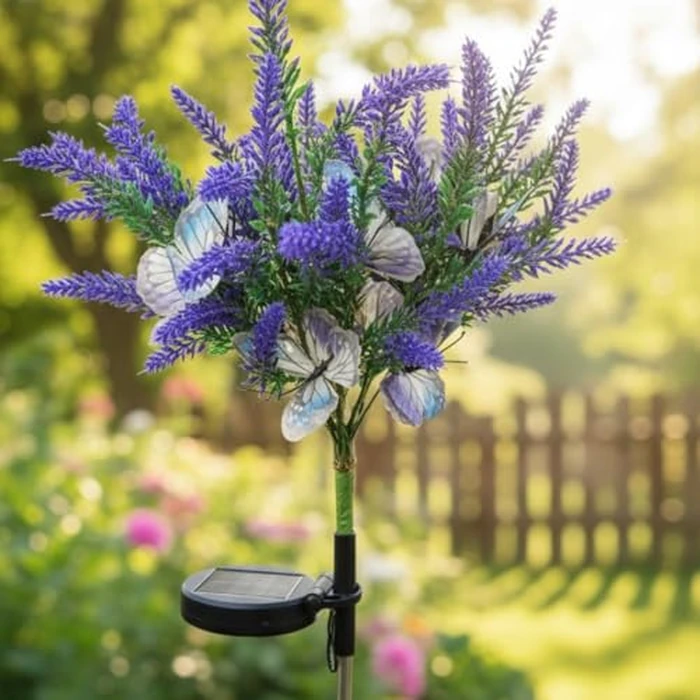 enjoydeal Solar Garden Decor Lights Outdoor, Lavender Butterfly Flower Stakes Light, 2 Pack Waterproof LED Flower Lights, for Garden Pathway Patio Backyard Landscape (Warm White) by enjoydeal - Image 7