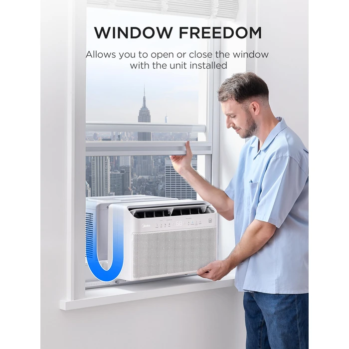 Midea 12,000 BTU U Shaped Smart Inverter Window Air Conditioner - Cools 550 Sq Ft, Ultra Quiet with Open Window Flexibility - Alexa/Google Assistant Compatible - 35% Energy Savings, Remote (Updated) by Midea - Image 2