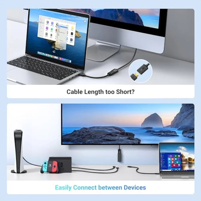 UGREEN HDMI Extension Cable 4K HDMI Extender 6FT Male to Female Adapter Cord Compatible with Roku TV Stick PS5 PS4 Xbox Laptop PC Nintendo Switch Blu Ray Player Google Chromecast Wii U HDTV by UGREEN - Image 2