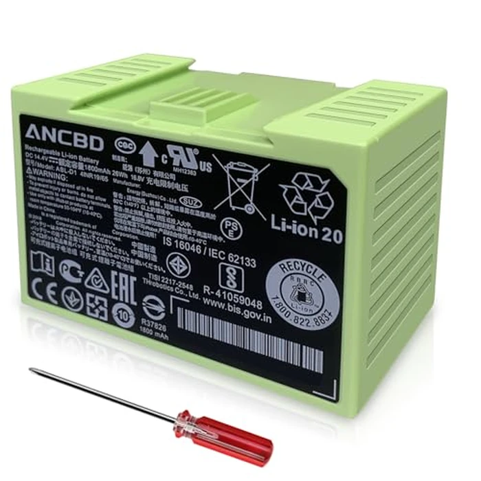 ABL-D1 Battery for iRobot Roomba i3 i3+ i3 Plus i3150 i3152 i4 i4+ i4 Plus i4150 i7 i7+ i7 Plus i7150 i7156 i8 i8+ i8550 e e5 e6 e5150 e5152 e6198 J7 J7+ Lithium Ion 4INR19/65 4624864 14.4V 26Wh by ANCBD - Used - Like New condition