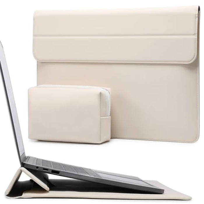 HYZUO 15-16 Inch Laptop Case Bag Sleeve with Stand Feature for MacBook Pro 16 M5/M4/M3/M2/M1 Pro/Max 2026-2019, XPS 15, MacBook Pro 15 2015-2012, Samsung Galaxy Book Flex 15, Beige by HYZUO - Image 1