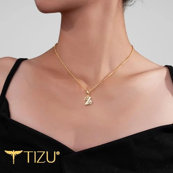 TIZU Initial Necklaces for Women - 14K Gold Plated Dainty Trendy Letter Z Pendant Initial Necklace Personalized Jewelry Gifts by TIZU - Image 4