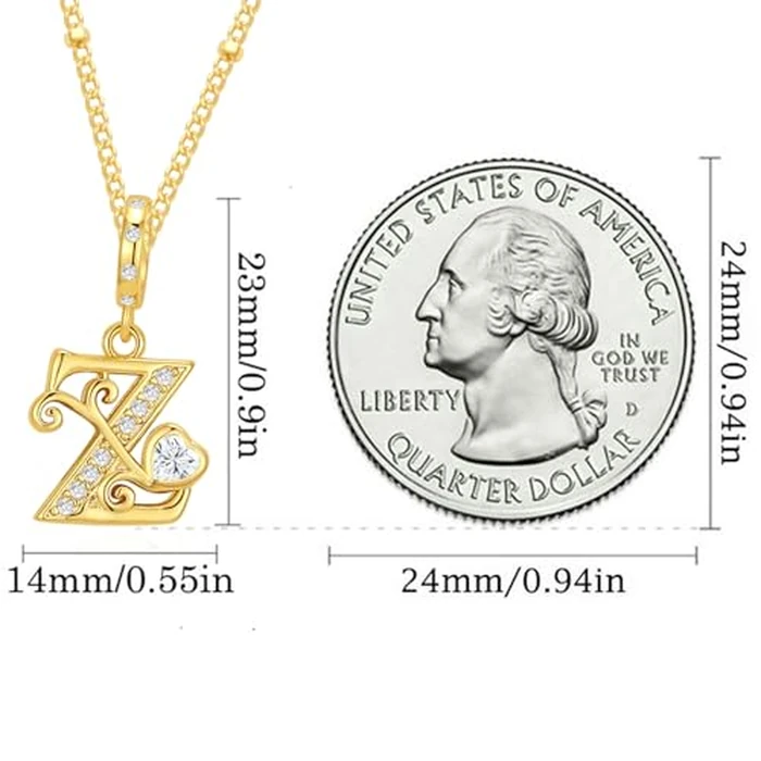 TIZU Initial Necklaces for Women - 14K Gold Plated Dainty Trendy Letter Z Pendant Initial Necklace Personalized Jewelry Gifts by TIZU - Image 6