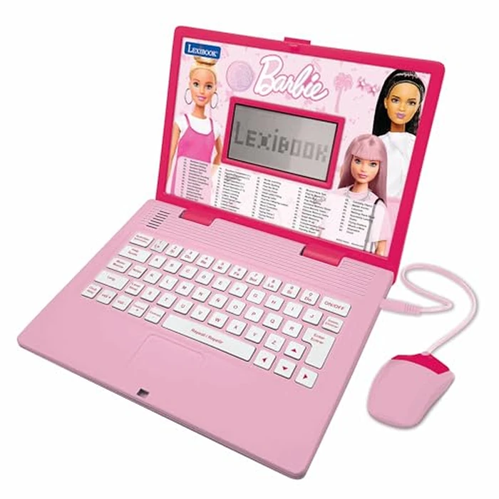 Lexibook Barbie, Educational and Bilingual Laptop in English/Spanish, Toy for Children with 124 Activities to Learn, Play Games and Music, Pink, JC598BBi2 by LEXiBOOK - Image 1
