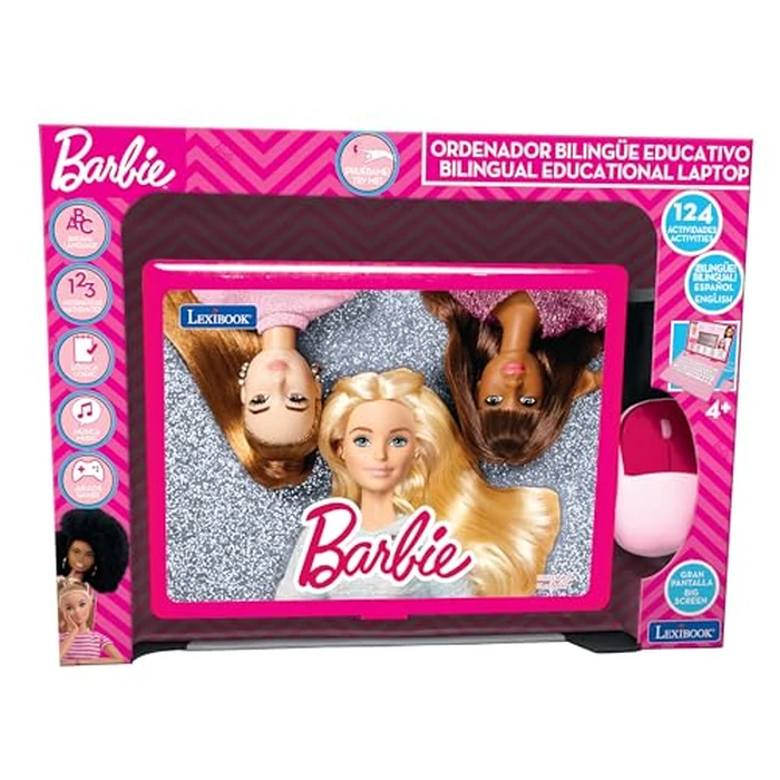 Lexibook Barbie, Educational and Bilingual Laptop in English/Spanish, Toy for Children with 124 Activities to Learn, Play Games and Music, Pink, JC598BBi2 by LEXiBOOK - Image 4