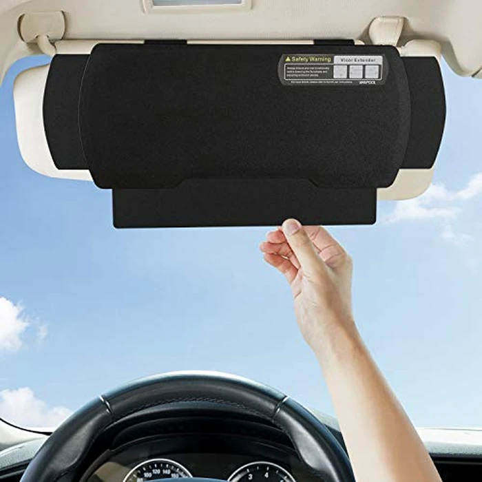 WANPOOL Car Visor Sunshade Extender, Window Shade, Anti-Glare Sun Blocker for Driver or Front Seat Passenger,1 Piece (Black) by WANPOOL - Used - Good condition