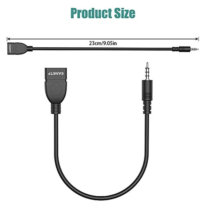 Eanetf USB to Aux Audio Adapter, 2PCS 3.5mm Male to USB Female for Playing Music with U-Disk in Your Car,orked only When Your CAR 3.5mm AUX Port Must has Audio decoding Function- No Power Supply by Eanetf - Image 4