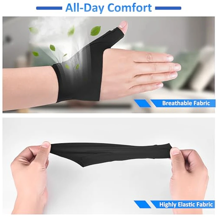 Thumb Brace Right Left Both Hand, Finger Spica Splint, Carpal Tunnel Wrist Brace Support for Women & Men Breathable, Soft (L) by VMINZP - Image 4