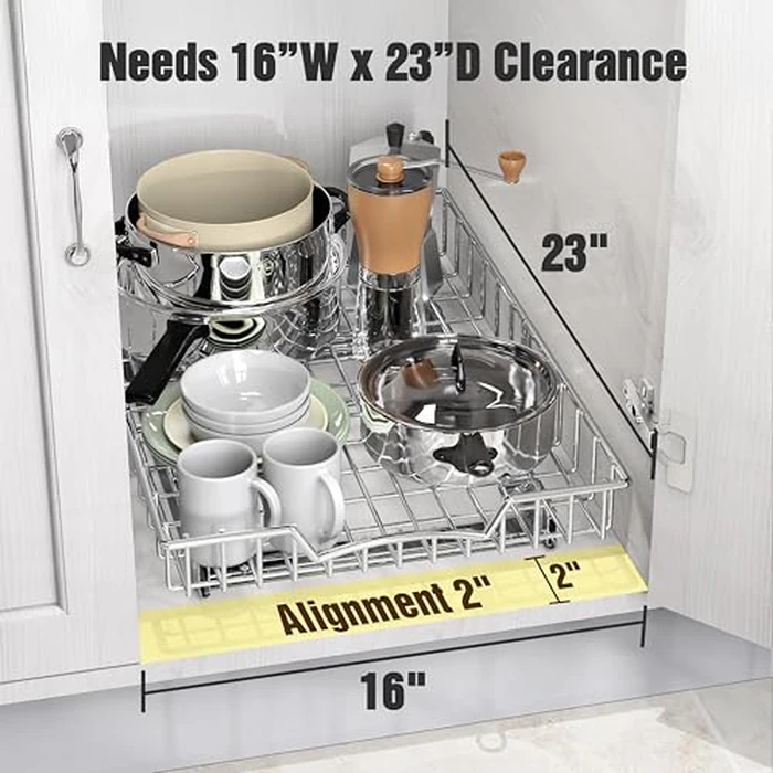 Simple Houseware Under Cabinet Pull Out Sliding Shelf Drawer Organizer, 21" D x 14" W by Simple Houseware - Image 3