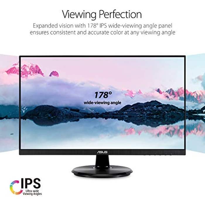 ASUS 24-Inch Desktop Monitor - 1080P Full HD, 75Hz, IPS, Adaptive-Sync/FreeSync, Eye Care, HDMI DisplayPort VGA, Frameless, VESA Wall Mountable - VA24DQ by ASUS - Image 4