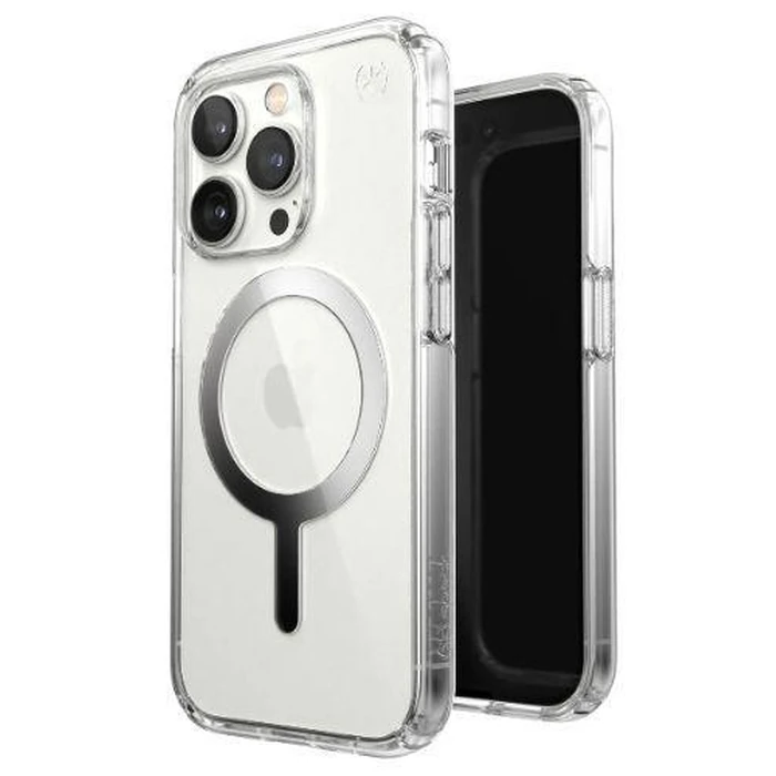 Speck Presidio Perfect-Clear Phone Case with MagSafe for iPhone 14 Pro - Silver/White by Speck - Refurbished - Good condition