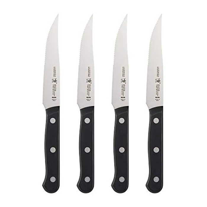 HENCKELS Solution Razor-Sharp Steak Knife Set of 4, German Engineered Informed by 100+ Years of Mastery, Black by HENCKELS - Used - Like New condition - US$19.99