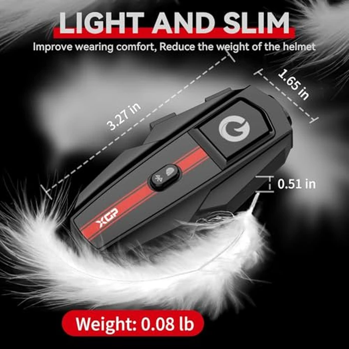 XGP Motorcycle Helmet Bluetooth Headset Intercom Communication Systems, 2 Riders Music Sharing/IP67 Waterproof/Audio Muiltitasking, Fit for ATV/Snowmobile, 2 Pack by XGP - Image 2