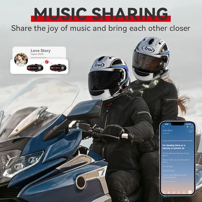 XGP Motorcycle Helmet Bluetooth Headset Intercom Communication Systems, 2 Riders Music Sharing/IP67 Waterproof/Audio Muiltitasking, Fit for ATV/Snowmobile, 2 Pack by XGP - Image 5