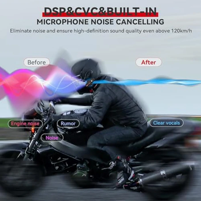 XGP Motorcycle Helmet Bluetooth Headset Intercom Communication Systems, 2 Riders Music Sharing/IP67 Waterproof/Audio Muiltitasking, Fit for ATV/Snowmobile, 2 Pack by XGP - Image 6