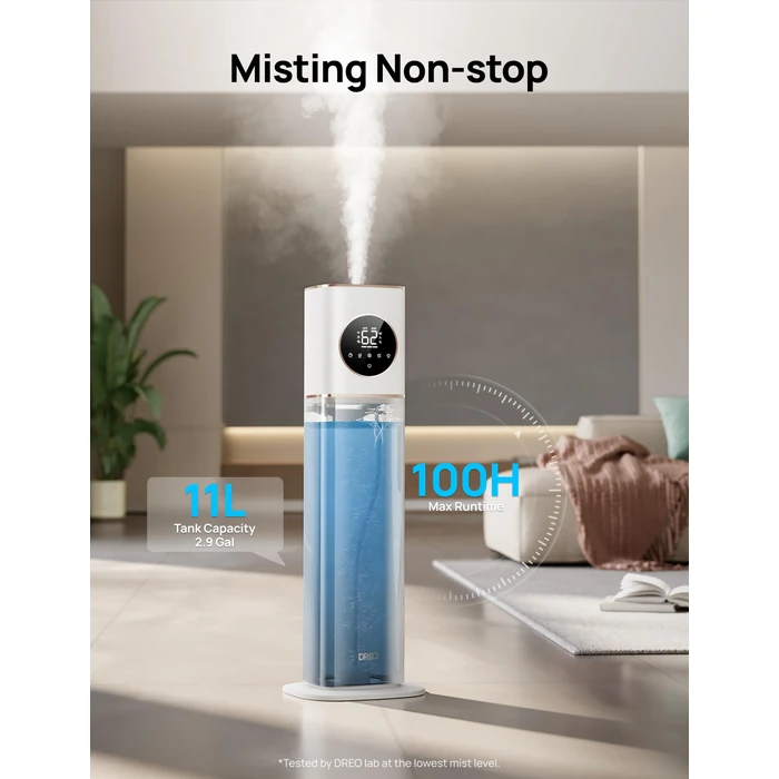 DREO HM735S 11L Smart Humidifier Large Room 700 ft², 100H Cool Mist Air Humidifiers for Bedroom, Top-Fill Self-Cleaning Tank, 26dB, Auto Mode, Aroma Box, RGB Light, Remote & APP Control, Baby, White by DREO - Image 3