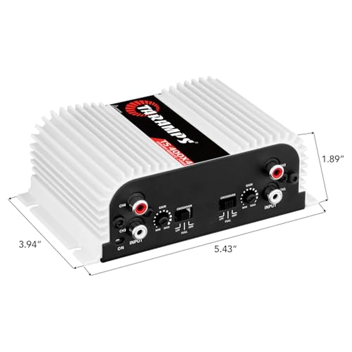 Taramps TS 400x4 400 watts RMS 4 Channels Full Range Car Audio Amplifier, 2 Bridged Channels, RCA Input Class D, Output Power, Multichannel Amplifier System, Small - TS400X4 by Taramp's - Image 6