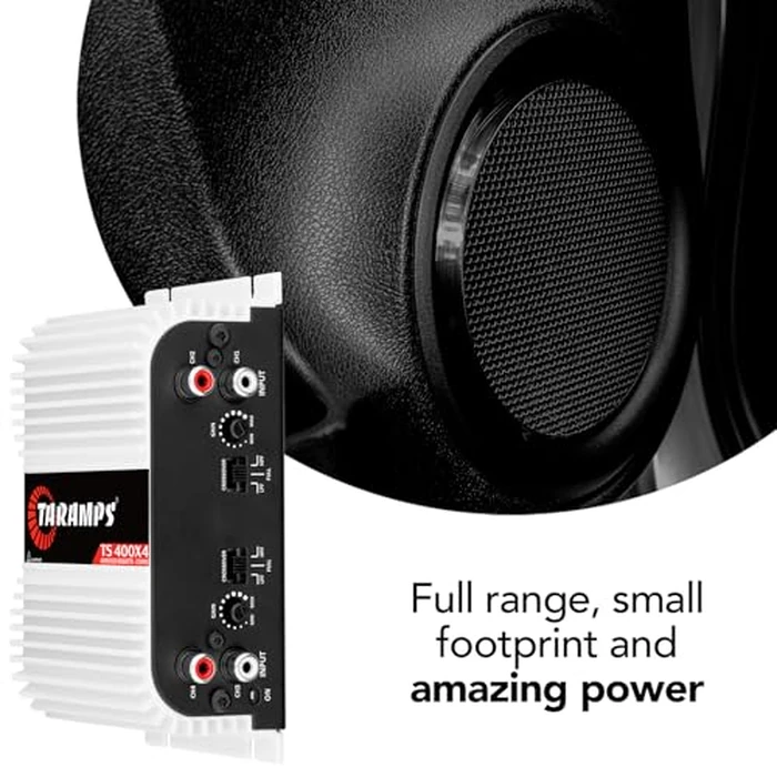 Taramps TS 400x4 400 watts RMS 4 Channels Full Range Car Audio Amplifier, 2 Bridged Channels, RCA Input Class D, Output Power, Multichannel Amplifier System, Small - TS400X4 by Taramp's - Image 8