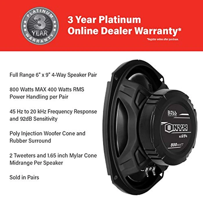 BOSS Audio Systems NX694 6 x 9 Inch Car Door Speakers - 800 Watts (per Pair), Coaxial, 4 Way, Full Range 4 Ohms, Sold in Pairs, Bocinas para Carro by BOSS Audio Systems - Image 2