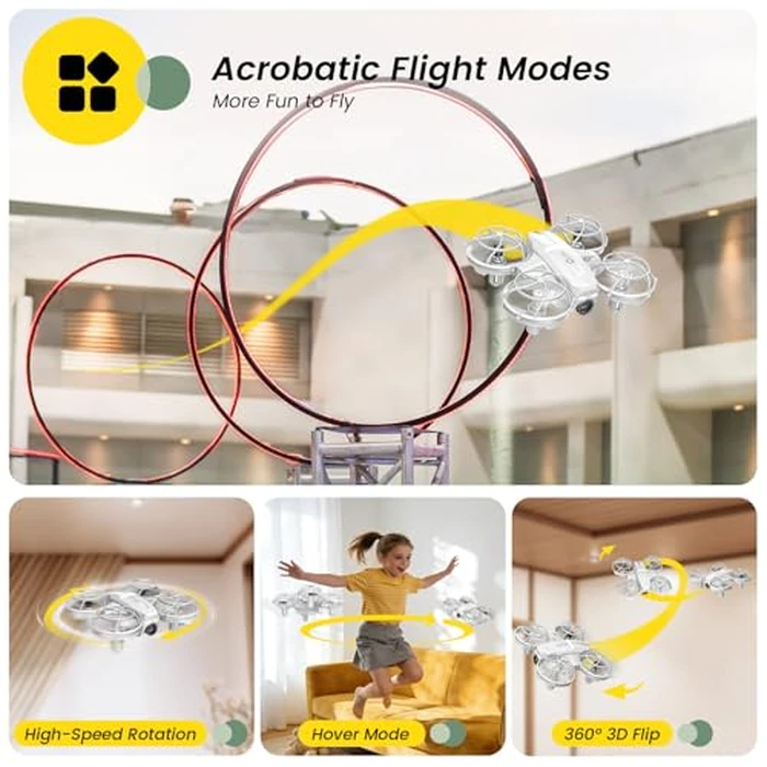 Holy Stone HS420 Mini Drone with 1080P HD FPV Camera for Kids Adults Beginners, Pocket RC Quadcopter with 3 Batteries,Toss to Launch,Gesture Selfie, Altitude Hold, Circle Fly, White by Holy Stone - Image 5