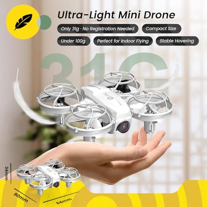 Holy Stone HS420 Mini Drone with 1080P HD FPV Camera for Kids Adults Beginners, Pocket RC Quadcopter with 3 Batteries,Toss to Launch,Gesture Selfie, Altitude Hold, Circle Fly, White by Holy Stone - Image 6