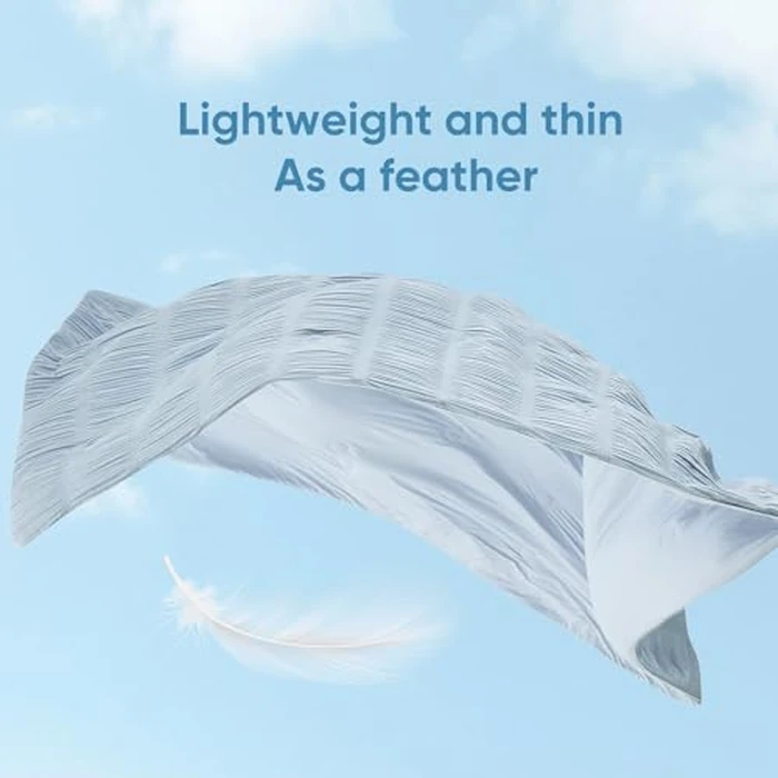 Snuggle Sac Cooling Comforter King Size - Q-Max 0.43 Striped Cooling Blanket for Hot Sleepers&Night Sweats, Light Breathable Summer Blanket, Dual-Sided Silk-Smooth, 106x90 Inches, Haze Blue by Snuggle Sac - Image 4