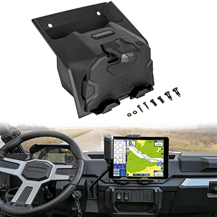 SAUTVS Tablet Phone Device Holder for Polaris Ranger XP 1000 18-24, Electronic Device Holder Phone Tablet GPS Mount with Storage Box for Polaris Ranger 1000 XP Crew Diesel 2018-2024 Accessories by SAUTVS - Used - Very Good condition