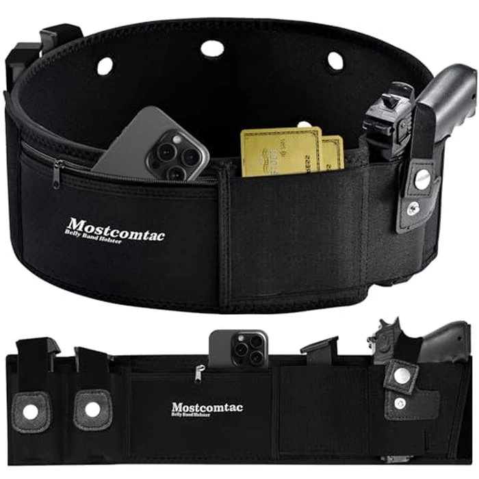 Mostcomtac Belly Band Holster for Men & Women - Comfortable Carry Gun Holster with Breathable Neoprene, Fits Glock 17-43X, Taurus, Ruger LCP, S&W M&P Shield for Most Pistols and Revolvers by Mostcomtac - Image 1