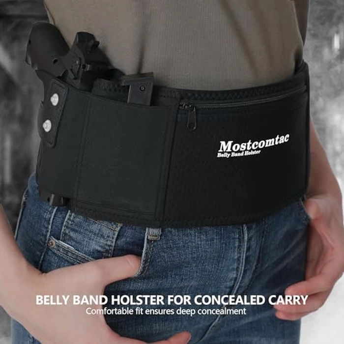 Mostcomtac Belly Band Holster for Men & Women - Comfortable Carry Gun Holster with Breathable Neoprene, Fits Glock 17-43X, Taurus, Ruger LCP, S&W M&P Shield for Most Pistols and Revolvers by Mostcomtac - Image 9