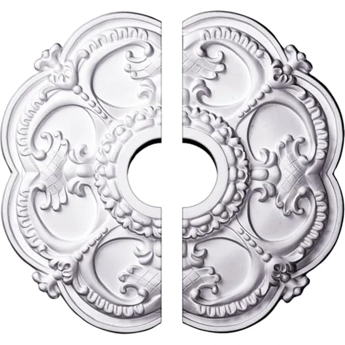 Ekena Millwork CM17RO2 18"OD x 3 1/2"ID x 1 1/2"P Rotherham Ceiling Medallion, Fits Canopies up to 3-1/2", 2 Piece by Ekena Millwork - Image 1