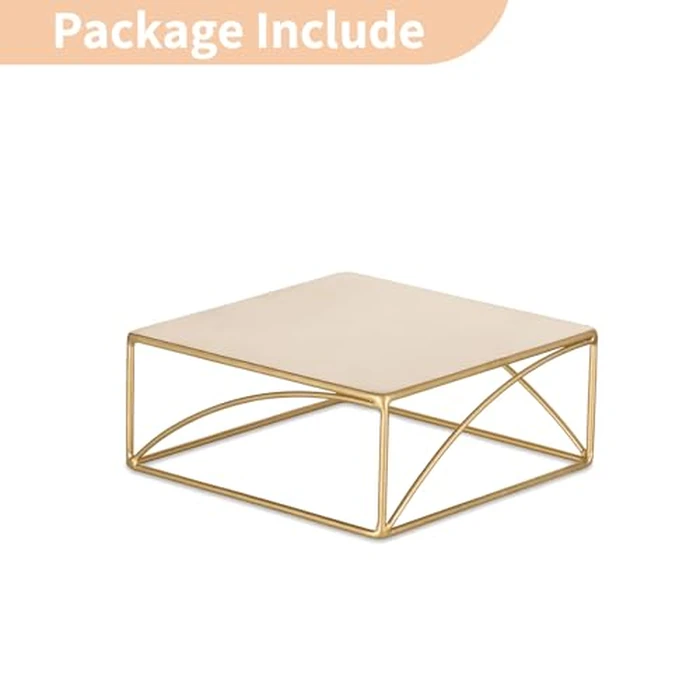 NUPTIO Cake Stand Cupcake Display: Metal Dessert Pedestal Stands 21CM Food Riser Gold candy Display holder for Wedding Party Christmas Birthday Kitchen Table Baby Shower Square Buffet Plant Stand by NUPTIO - Image 7