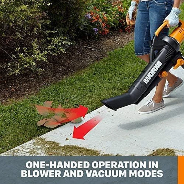 Worx WG505 Trivac 12 Amp 3-in-1 Leaf Blower - Black/Orange by Worx - Image 5
