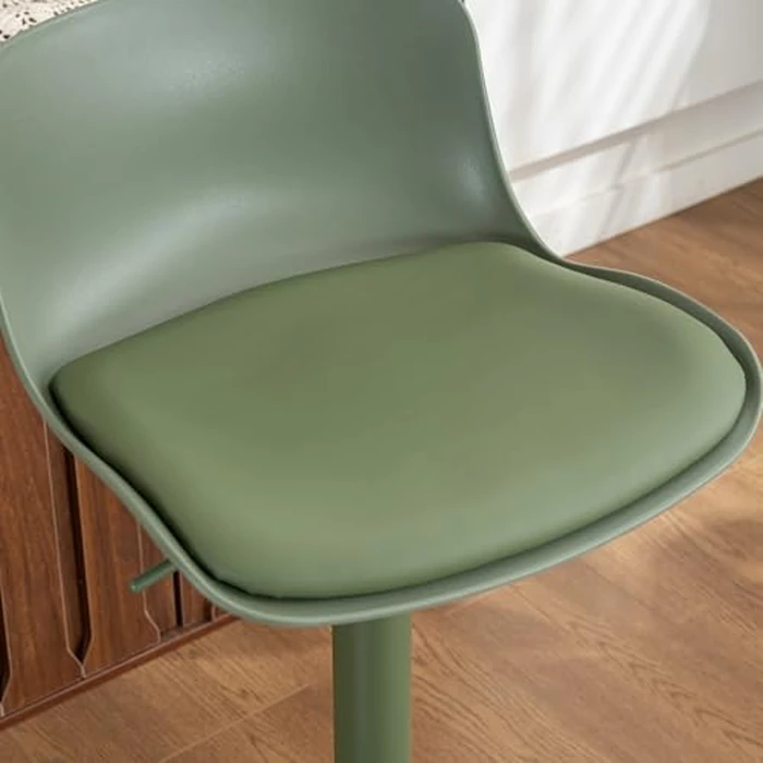 YOUNIKE Modern Design Bar Stools with Adjustable Height and 360 degrees Rotation, Ergonomic Streamlined Polypropylene High Barstools for Bar Counter, Kitchen and Home (Set of 2, Olive Green) by YOUNIKE - Image 3