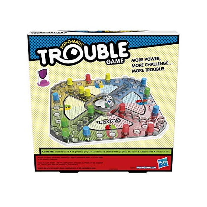 Hasbro Trouble Board Game Pop-o-Matic Dice Roller Includes Power Die and Shield to Amp Up The Fun, Game for Kids Ages 5 and Up, 2-4 Players, English (Amazon Exclusive), F1358 by Hasbro Gaming - Image 3