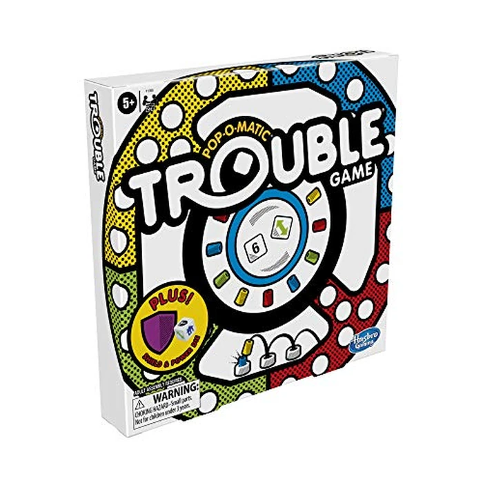 Hasbro Trouble Board Game Pop-o-Matic Dice Roller Includes Power Die and Shield to Amp Up The Fun, Game for Kids Ages 5 and Up, 2-4 Players, English (Amazon Exclusive), F1358 by Hasbro Gaming - Image 5