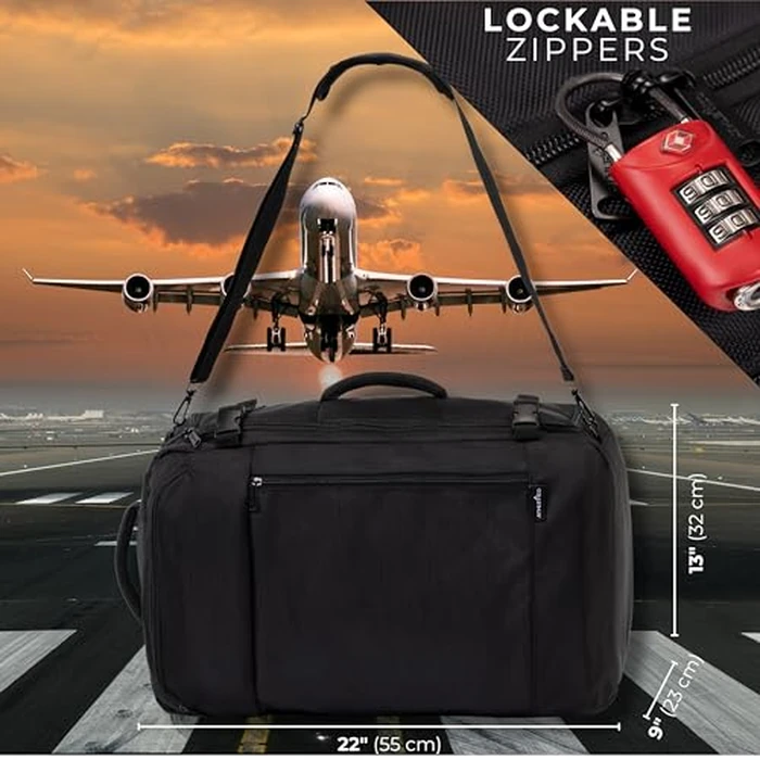 Athletico SneakerBox - Premium Sneaker Travel Duffel Bag/Backpack - For Shoes, Clothes, and Gym (Black) by Athletico - Image 8