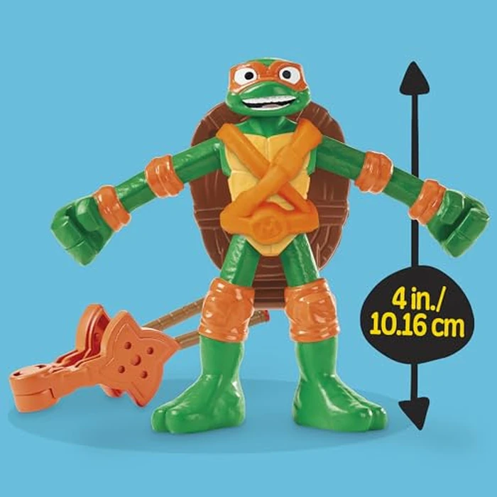 Play-Doh Teenage Mutant Ninja Turtles Slice & Blast Pizza Playset, Bendy 4 Inch Mikey Action Figure, Kids Arts & Crafts, TMNT Toys for Boys & Girls 4+ by Play-Doh - Image 6