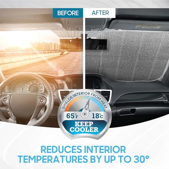 BDK Iridescent Mermaid, Hologram Foil, Chameleon Front Windshield Sun Shade, Double Bubble Accordion Folding Auto Sunshade for Car Truck SUV 58 x 27 Inch by BDK - Image 3