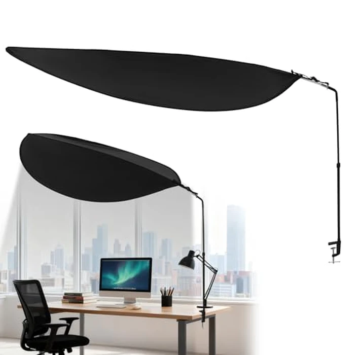 Office Cubicle Desk Shade，Portable Cubicle Light Shield and Office Shade to Block Overhead Light，Adjustable Desk Shade for Cubicle to Block Light & Reduce Glare - Essential Office Accessories（Black） by P Polerden - Used - Very Good condition