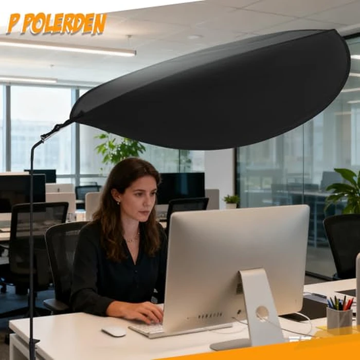 Office Cubicle Desk Shade，Portable Cubicle Light Shield and Office Shade to Block Overhead Light，Adjustable Desk Shade for Cubicle to Block Light & Reduce Glare - Essential Office Accessories（Black） by P Polerden - Image 7
