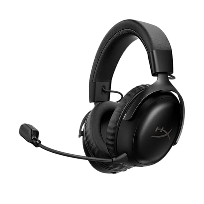 HyperX Cloud III S - Wireless Gaming Headset for Multi-Platform, 2.4GHz, Bluetooth, Battery Life up to 120 Hours 2.4GHz / 200 Hours Bluetooth, 53mm Angled Drivers, Detachable Mic - Black by HyperX - Used - Good condition