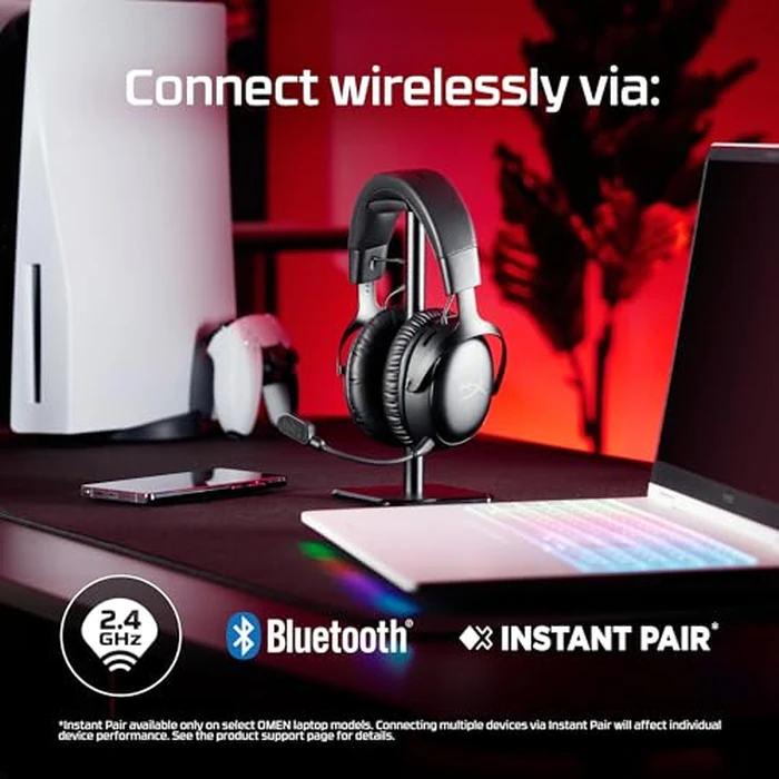 HyperX Cloud III S - Wireless Gaming Headset for Multi-Platform, 2.4GHz, Bluetooth, Battery Life up to 120 Hours 2.4GHz / 200 Hours Bluetooth, 53mm Angled Drivers, Detachable Mic - Black by HyperX - Image 3