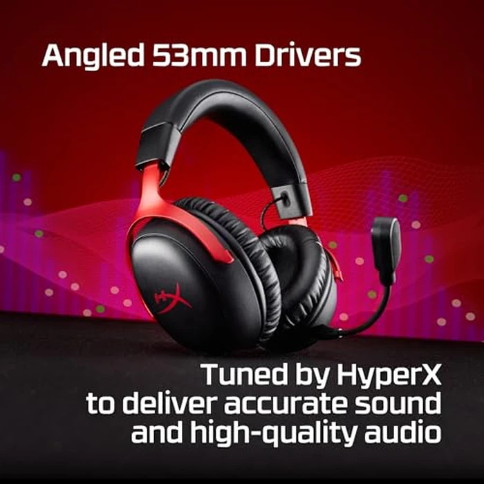 HyperX Cloud III S - Wireless Gaming Headset for Multi-Platform, 2.4GHz, Bluetooth, Battery Life up to 120 Hours 2.4GHz / 200 Hours Bluetooth, 53mm Angled Drivers, Detachable Mic - Black by HyperX - Image 4