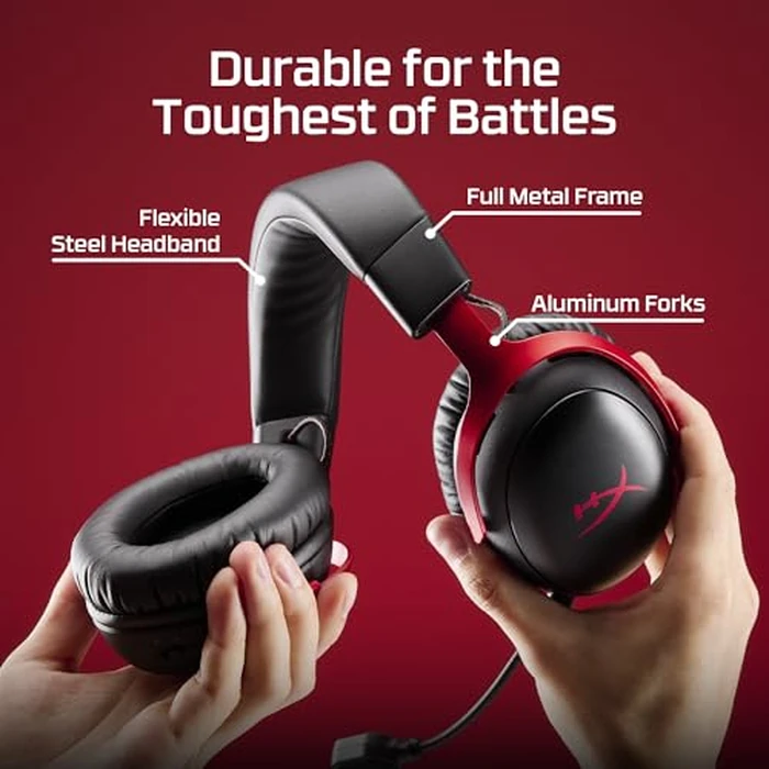 HyperX Cloud III S - Wireless Gaming Headset for Multi-Platform, 2.4GHz, Bluetooth, Battery Life up to 120 Hours 2.4GHz / 200 Hours Bluetooth, 53mm Angled Drivers, Detachable Mic - Black by HyperX - Image 7