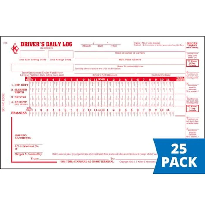 Driver Daily Log Book 25-pk. with Detailed Driver Vehicle Inspection Report & Daily Recap - Book Format with 31 Sets, 2-Ply with Carbon, 8.5" x 5.5", J. J. Keller & Associates, Inc. by J. J. Keller & Associates, Inc. - Image 2