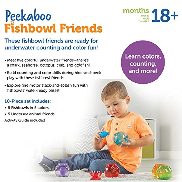 Learning Resources Peekaboo Fishbowl Friends - Counting and Fine Motor Skills, Water and Bathtub Toys, Toddler Games, Preschool Activities, Math Manipulatives, Gifts for Boys and Girls by Learning Resources - Image 2